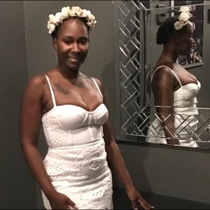 Beautiful white bandage and lace dress.